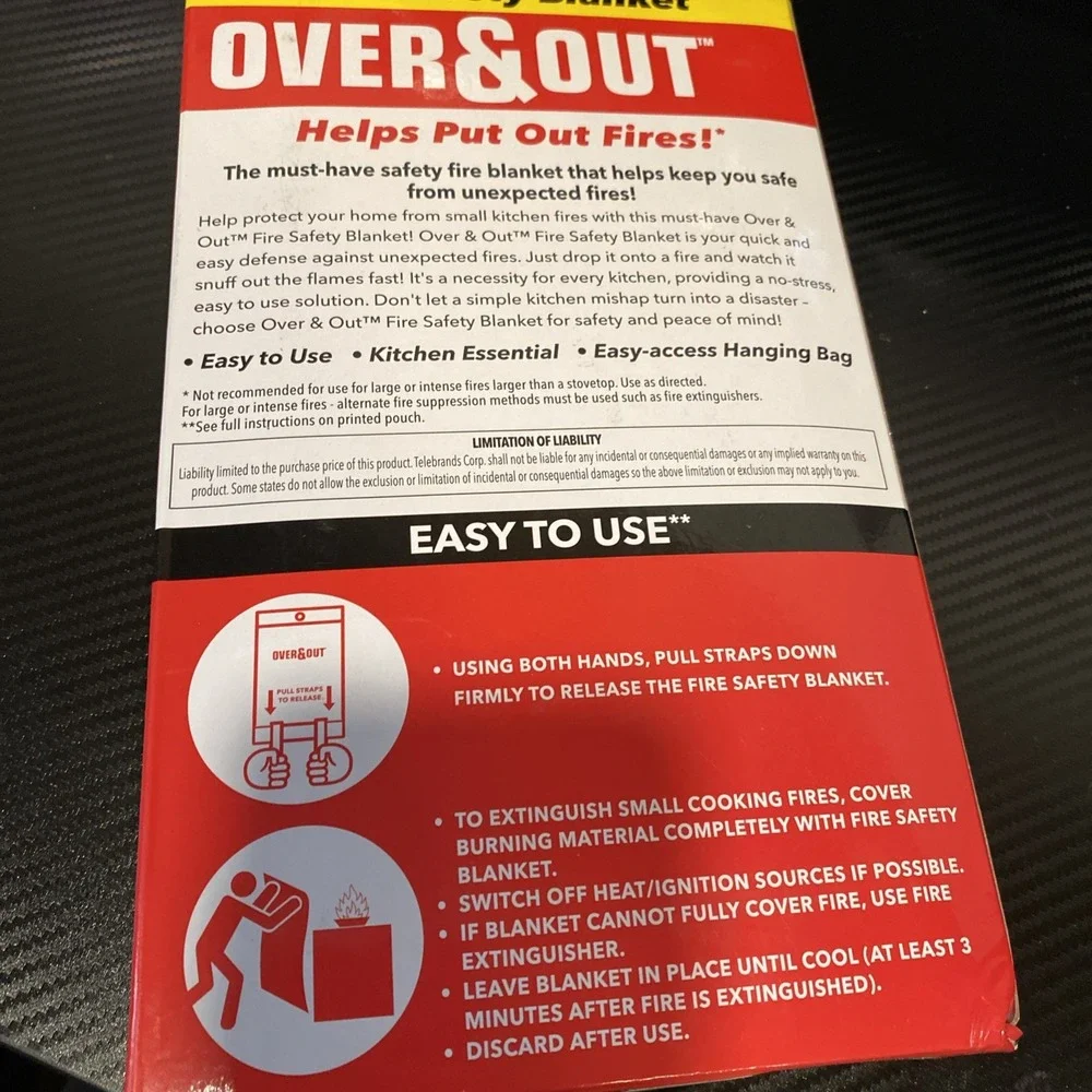 Over‎ & Out Fire Safety Blanket 39.37X38.18